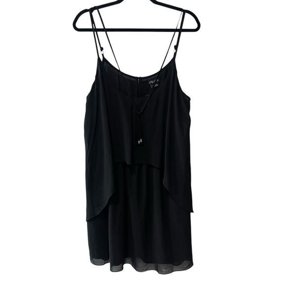 City Chic Tunic Romance Two Tiered Chiffon Strappy Mini Black Size XS Plus Size - Picture 1 of 7